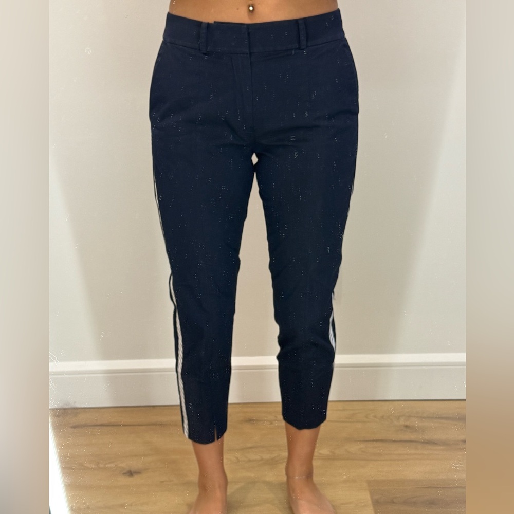 Joie Black Cropped Pants with White Accents